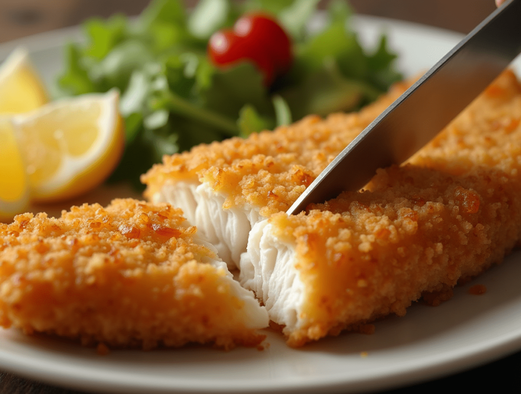 Homemade Hillbilly fish fry seasonings recipe in a jar with fresh fish ready to fry